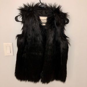 Abercrombie black fur vest